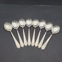 Set of 8 International Silver Drexel Dinner Spoons Crusader Plate Vintag... - $23.60