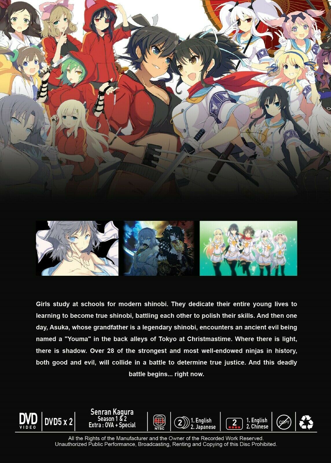 DVD Anime Senran Kagura Season 1+2 (Vol. 1-24 End+ OVA + Special) English Dubbed Item image 2