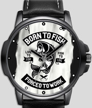 Born To Fish art Fish arting Lover  Unique Wrist Watch FAST UK - £42.70 GBP