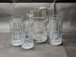 Anchor Hocking Manchester Tartan Pitcher And 16oz Beverage Tea Glass - Set Of 6 - £29.99 GBP