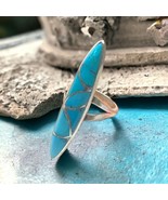 Old Pawn Zuni Sterling Silver Turquoise Ring Size 6 - $65.21
