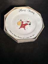Merry Brite 2000 Set of 4 Porcelain Dessert / Salad Christmas Plates San... - $19.75