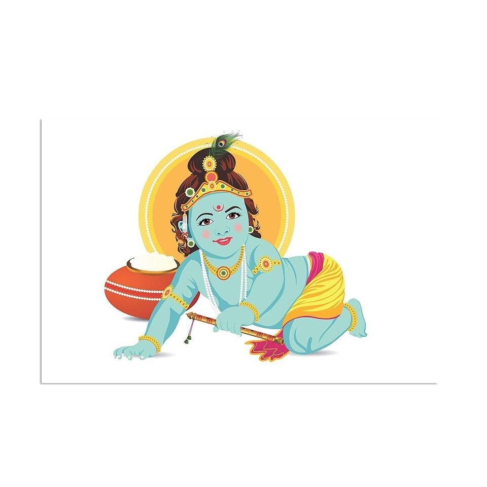 Paper Baby Krishna Poster for Pregnant Women 12x18 Inch Multicolor HARE ... - $39.59
