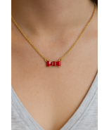 Fashion Necklace Gold Tone RED - $271.72 MXN