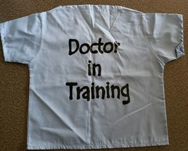 Scrub Set ~ Child&#39;s Size 8 ~ Light Blue ~ Poly/Cotton ~ &quot;Doctor In Training: - £11.95 GBP