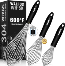 Stainless Steel Wire Whisk Set - 3 Packs Balloon Whisk, Thick Wire Wisk ＆ Strong - $17.75