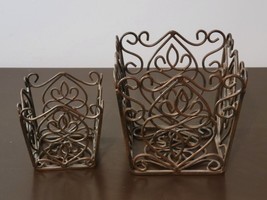 Southern Living At Home Rosedale Plant Holders 2-pc Decorative Metal Bas... - £15.75 GBP