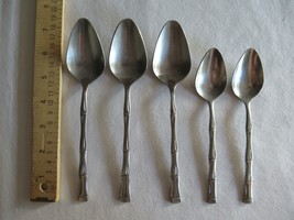 Vintage Lot of 5 Stainless Korea Flatware EXOTIC BAMBOO 3 Tablespoons 2 ... - $13.00