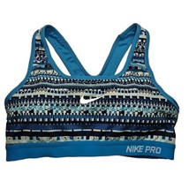Nike Pro Dri-Fit Sports Bra Womens M Blue Multicolor Racerback Medium Support - £11.51 GBP
