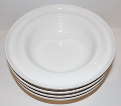 Lovely Htf Set Of 4 Nambe Porcelain Eden Eva Zeisel White 7 7/8&quot; Rim Soup Bowls - £185.09 GBP