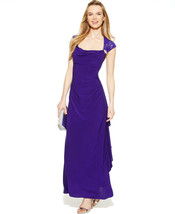 NWT-R&amp;M RICHARDS ~Size 12~ Jeweled Ruffle Open-Back Long Party Dress $130 Retail - £52.14 GBP