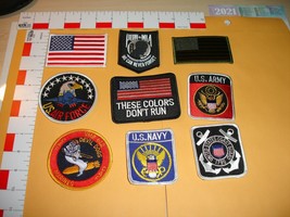 Army Navy Air Force Marines USA America 9 patches collectors set - £15.02 GBP