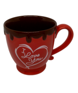Coffee Mug I Love You Red Heart Chocolate Drips Family Christian Store V... - £13.97 GBP