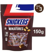 Snickers Miniatures Peanut Filled Chocolates - 150g (Pack of 3) - $26.59