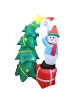 6 Foot Tall Christmas Inflatable Snowman Tree Topper Decorating Yard Dec... - £62.06 GBP