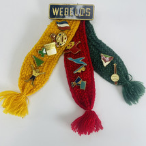 Vintage 1970s BSA Cub Scout Webelos Tri-color Ribbon w/ 13 Activity Merit Pins - $8.77