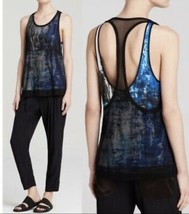 NWT Helmut Lang Tryst Print Mesh Overlay Tank Top P XS - $1,302.00 MXN