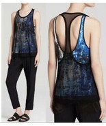 NWT Helmut Lang Tryst Print Mesh Overlay Tank Top P XS - €60,38 EUR