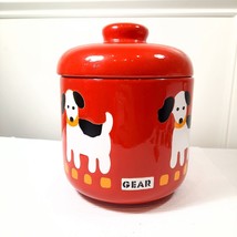 Vintage Waechtersbach Germany Red Gear Dog Treat Cookie Jar Canister w/ Lid RARE - £51.36 GBP