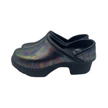 C&amp;C Sweden Nursing Clogs Shoes Leather Abstract Blue Comfort Womens 36 6 - £34.04 GBP