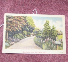 vintage postcard   scenic   laurel maryland   scenic - £7.06 GBP