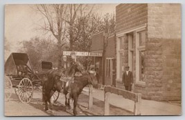 RPPC Horse Buggy Grocery Meat Market Ice Cream Hudson Fam Center IN Post... - $24.95