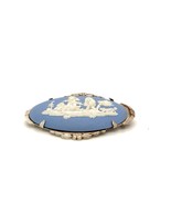 Vtg Signed Sterling Wedgwood Art Deco Blue Jasperware Cherub Angel Oval ... - $1,411.25 MXN