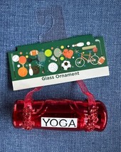 Blown Glass Sparkly Red Yoga Mat Christmas Tree Ornament New 4” Long - £11.14 GBP
