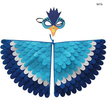 Birds Wings Costume Set Halloween Peacock Parrot Cape With Felt Mask Kid... - £15.89 GBP