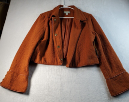 Ryegrass Textured Coat Womens 2XL Burnt Orange Cotton Flared Sleeve Full... - £21.62 GBP