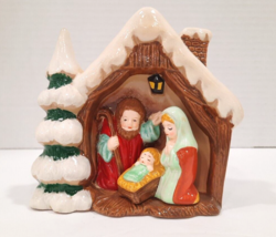 VTG 80&#39;s Enesco Ceramic Nativity Scene Made in Sri Lanka Baby Jesus Mary Joseph - £10.99 GBP