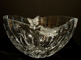  Shannon Designs of Ireland  Crystal Bowl  and Vase Frosted Butterfly ~Dragonfly - £51.96 GBP