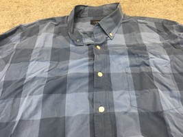 J. Crew Size XL Men&#39;s Blue Check Plaid Long Sleeve Button Down Cotton Shirt - £7.84 GBP