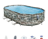 Above Ground Swimming Pool Set 20&#39; x 12&#39; x 48&quot; Power Steel Comfort Jet O... - $1,020.70