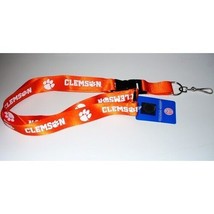 clemson tigers logo ncaa college lanyard safety fastener made in usa - £19.97 GBP