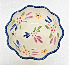 Temptations By Tara Ruffled Bowls Old World Cobalt Blue Lace Edge Floral... - $18.32