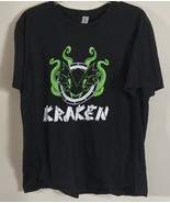 Kraken Black T Shirt Mens Large Green Tentacle Logo Graphic Tee - €16,15 EUR