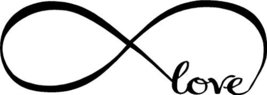 Picniva White 7&#39;&#39; X 22&#39;&#39; Wall Stickers Bedroom Decor Infinity Symbol Word Love V - £6.22 GBP