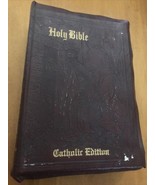 1961 Catholic Edition Illustrated Brown Leather Bible - Light Of The Wor... - £15.56 GBP