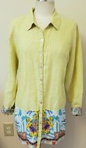 John Mark 100% Linen Button-down Tunic Dress Size-1X Lime - $39.58