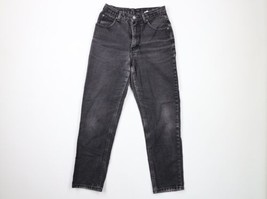 Vintage 90s Calvin Klein Womens 8 Petite Distressed Skinny Leg Jeans Black USA - £38.61 GBP