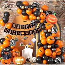 Halloween Balloon Garland, Halloween Balloon Arch Kit, With Orange Black Agate B - £22.37 GBP