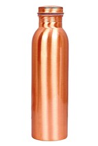 Pure Copper Water Bottle Plain Made in India For Various Health Benefit 1 Liter - £21.65 GBP