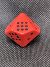 Vintage Dark Orange D10 With Black Colored Pips 25MM Dice - $442.33 MXN