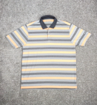 Columbia Golf Polo Shirt Men Large Yellow Striped Performance Comfort Active - £12.57 GBP