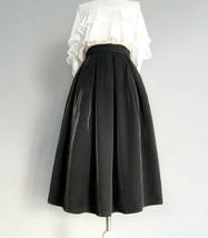 Black A-line Midi Skirt Outfit Glitter Black Custom Plus Size A-line Midi Skirt image 1