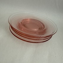 Vintage Pink Depression 6-1/4” Glass Bread Dessert Plates Set of 4 - £16.90 GBP