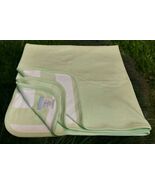 Lands' End Cotton Green White Stripe Baby Blanket NWOT - $49.50