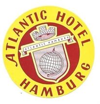 Atlantic Hotel Hamburg Germany Luggage Label - $10.89