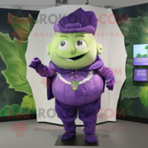 Purple Cabbage Leaf mascot costume character dressed with a Oxford Shirt and Cuf - £971.00 GBP